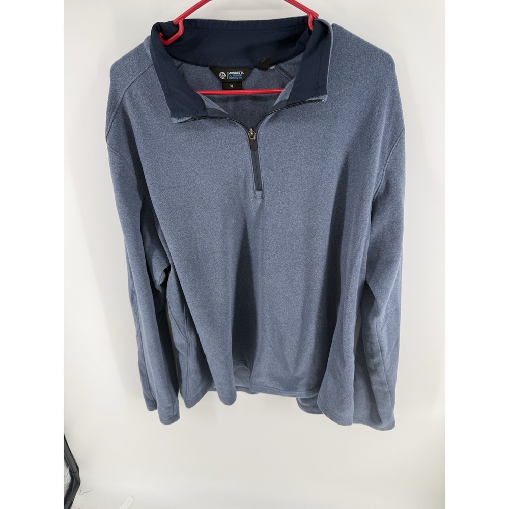 Mondetta Outdoor Project Blue Pullover Quarter-Zip Classic Fit XL Sweater Mens